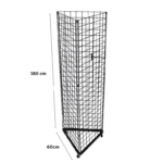 Black Triangle Wire Grid wall Panel Display Rack with Casters