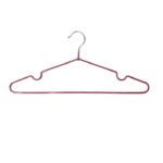 PVC/Vinyl Coated Wire Hanger with Notches Dark Pink