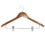 Bamboo Wooden Hanger with Clips 44.5cm