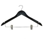 Wooden Hanger with Clips Black 44.5cm