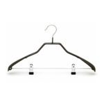 Black PVC/Vinyl Coated Wire Hanger with Clips
