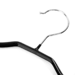 Black PVC/Vinyl Coated Wire Hanger with Clips - Image 2