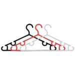 Plastic Hanger (Pack of 12) Black, White, Red