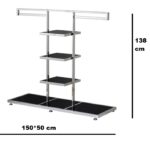 Retail Clothing Display Rails Stand With Shelves Wardrobe