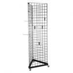 Black Triangle Wire Grid wall Panel Display Rack with Casters - Image 3