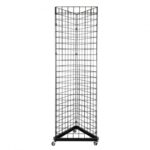 Black Triangle Wire Grid wall Panel Display Rack with Casters - Image 7
