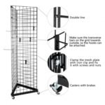 Black Triangle Wire Grid wall Panel Display Rack with Casters - Image 9