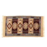 Geometric Rug, Hand-Woven Cotton/Wool Kilim 80 CM x 150 CM