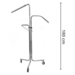 Adjustable rack for clothing from four oblique horn