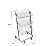 3 Adjustable Tiers Basket Storage Wire Shelving