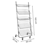 5 Adjustable Tiers Basket Storage Wire Shelving