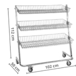 3 Adjustable Wide Tiers Basket Storage Wire Shelving