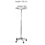 Circular turning rail, adjustable in height, chrome plated