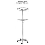 2 Tier Circular turning rail, adjustable in height, chrome plated