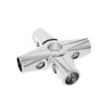Chrome 6-Way Cross Clamp fitting for 25mm Chrome Tube Rail
