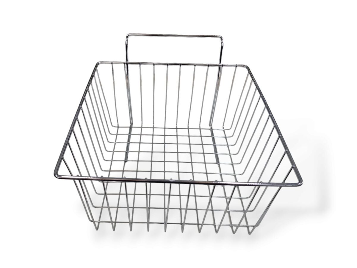 Chrome Wire Basket for Slatwall - H15 x W30 x D30cm - Image 3