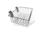 Chrome Wire Basket for Slatwall - H10 x W20 x D25cm