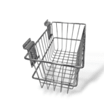 Chrome Wire Basket for Slatwall - H15 x W30 x D15cm