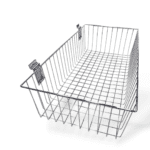 Chrome Wire Basket for Slatwall - H15 x W60 x D30cm