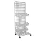3 Adjustable Wide Tiers Basket Storage Wire Shelving White