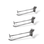 Single Prong Slatwall Hook With Overarm Price Tag - Chrome