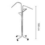 Adjustable rack for clothing from four oblique horn