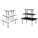 Middle Stainless Steel + Black 3 Tier Table Set