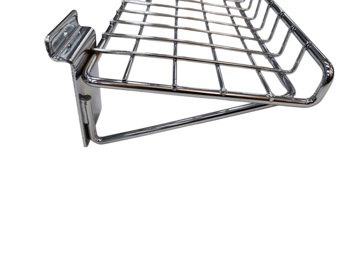 Chrome Wire Shelf for Slatwall - W40 x D15cm - Image 3