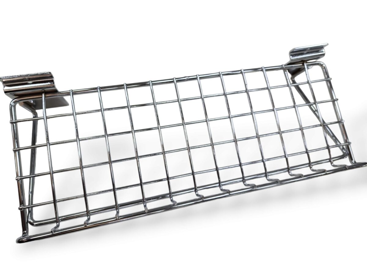 Chrome Wire Shelf for Slatwall - W40 x D15cm - Image 4
