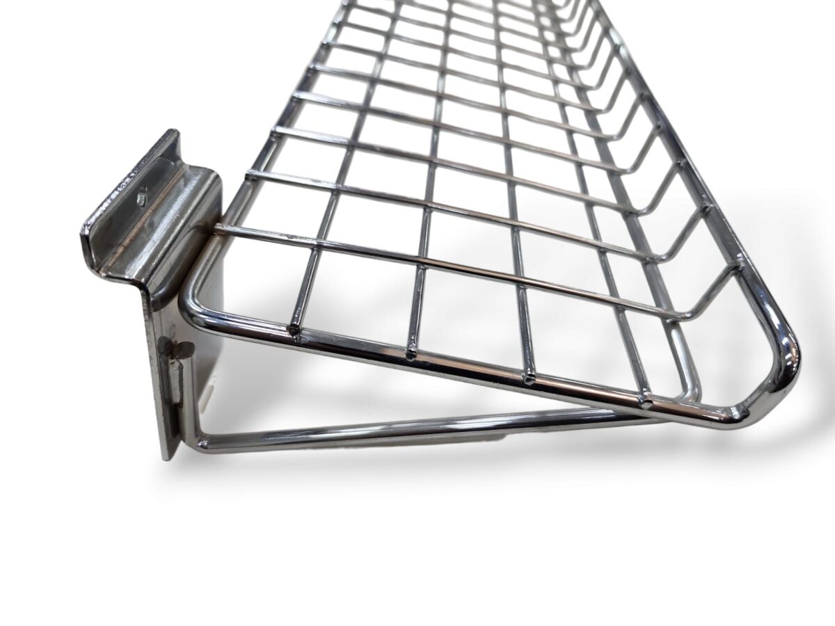 Chrome Wire Shelf for Slatwall - W100 x D15cm - Image 3