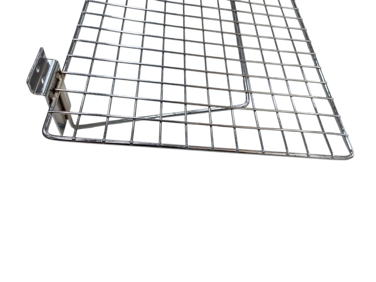 Chrome Flat Wire Shelf for Slatwall - W40 x D30cm - Image 3