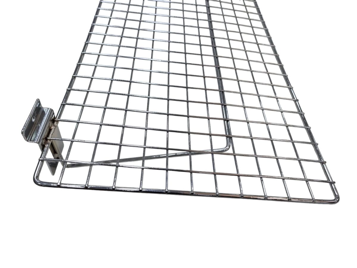 Chrome Flat Wire Shelf for Slatwall - W80 x D30cm - Image 3