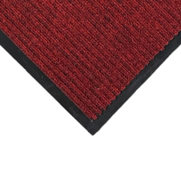 Red Entry Brush Ribbed Door Mat For Indoor Entranceways