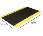Anti-Fatigue Mat Width 99cm Diamond Plate Ergonomic Mat 20mm Thick, Black/Yellow Border