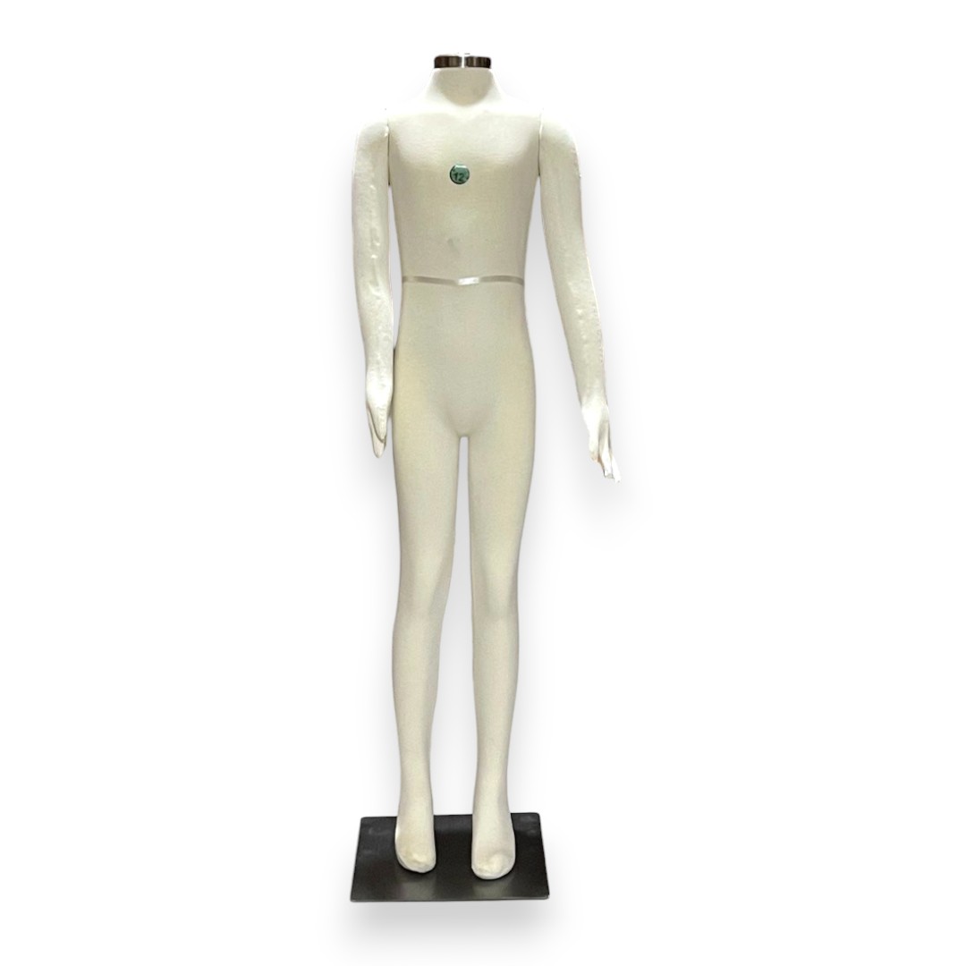 Headless Kid White Standing Facing Forward Age 12 years Fabric Mannequin