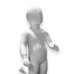 Faceless Kid Toddler Shiny White Kneeling Age 2 years Mannequin