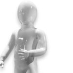 Faceless Kid Toddler Shiny White Kneeling Age 2 years Mannequin