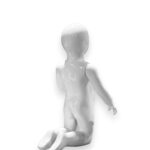 Faceless Kid Toddler Shiny White Kneeling Age 2 years Mannequin