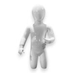 Faceless Kid Toddler Shiny White Kneeling Age 2 years Mannequin