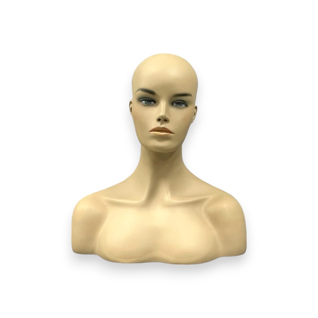 Realistic Female Mannequin Head with Shoulders