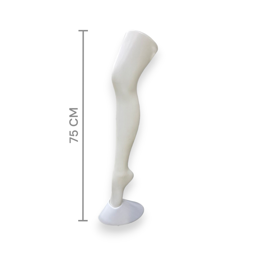 White Mannequin leg for showcasing tights and legwear