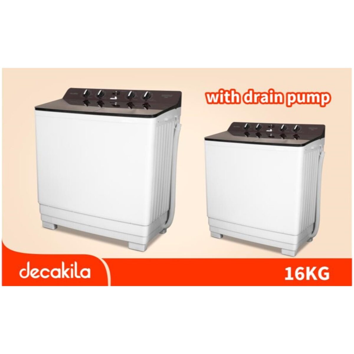 540W 16Kg Double Tub Washing Machine with Drain Pump - Image 2