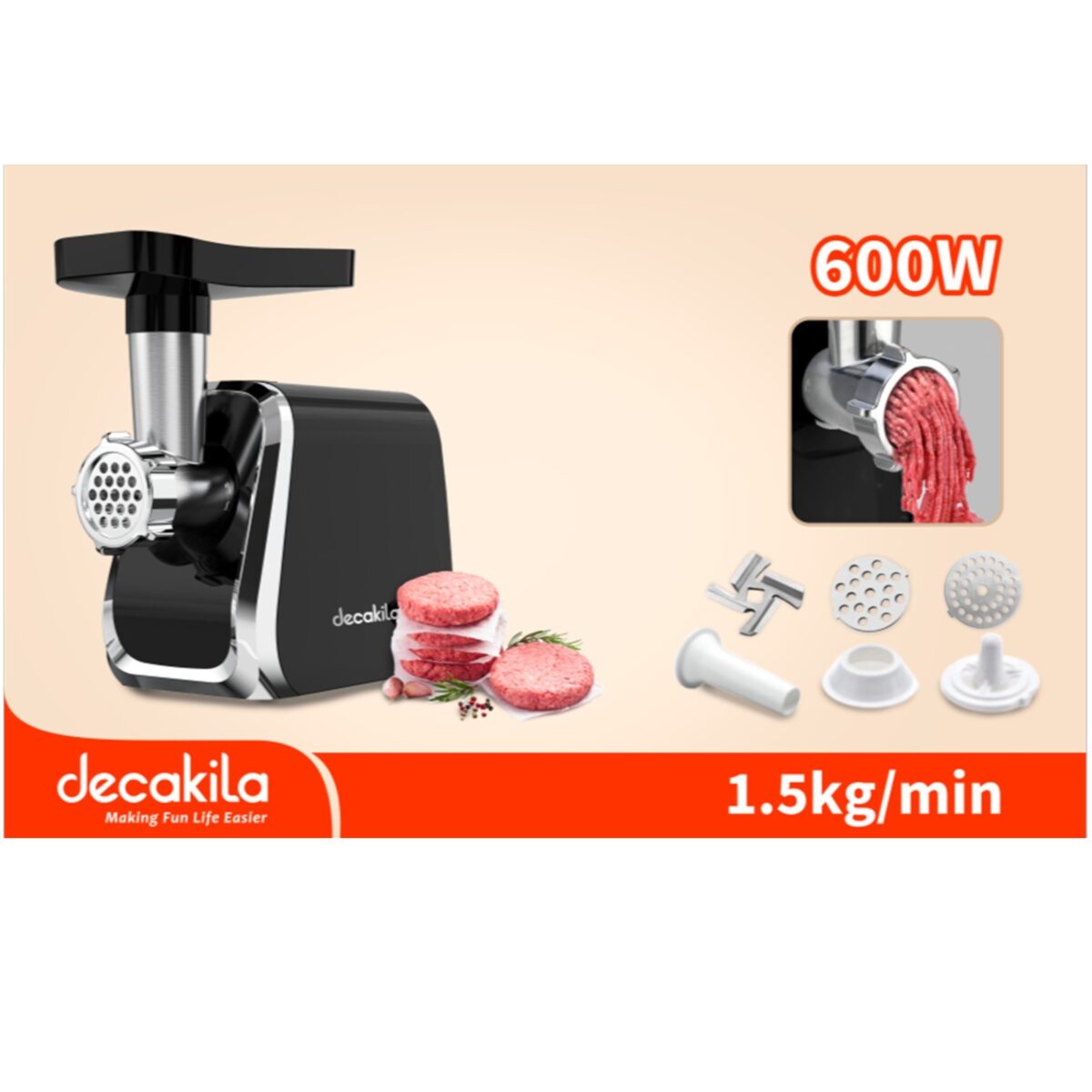 600W 1.5Kg/min Meat Grinder - Image 3
