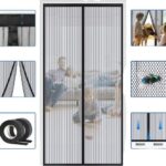 Magnetic Screen Door with Heavy Duty Mesh Curtain Protector from Mosquitoes (93x230cm)