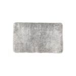 Microfiber bathroom rug with non-slip rubber heel 75 cm Grey