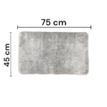 Microfiber bathroom rug with non-slip rubber heel 75 cm Grey - Image 2