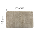 Microfiber bathroom rug with non-slip rubber heel 75 cm Beige  - Image 2