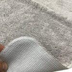 Microfiber bathroom rug with non-slip rubber heel 75 cm Grey - Image 4