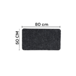 Entry Brush Ribbed Door Mat For Indoor Entranceways 80*50 cm Dark Grey