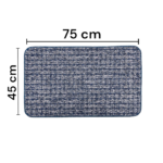 Microfiber bathroom rug with non-slip rubber heel 75 cm Grey & Blue - Image 2